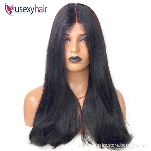 Best quality grade 12a peruvian 13*6 hd lace frontal wig hd lace front double drawn human hair bone straight wigs